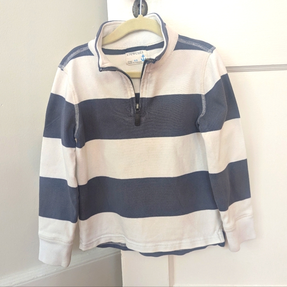 J.Crew striped quarter-zip pullover